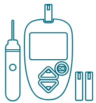 Pen und Blutzuckermessgerät