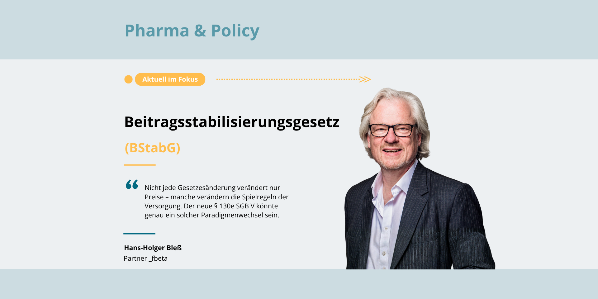 Pharma & Policy: Beitragsstabilisierungsgesetz
